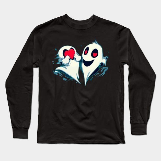 Two Ghosts in love Long Sleeve T-Shirt by TomFrontierArt